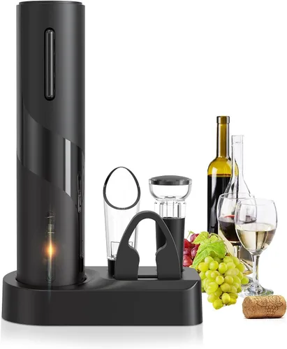 Miniatura 7 de Abridor eléctrico de botellas de vino, abridor automático de sacacorchos de vino, funciona con pilas. Abridor de botón de un clic con cortador