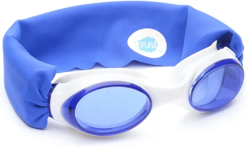 Splash Place Gafas de natación con correa de tela, divertidas, modernas, cómodas, para adultos y niños Azul real