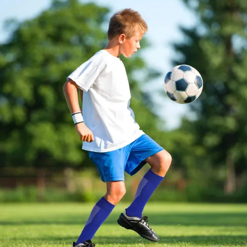 Miniatura 5 de Calcetines deportivos de fútbol para niños 2 pares de calcetines altos hasta la rodilla para niños y niñas talla de zapato 3-65 edades de 6-12 años