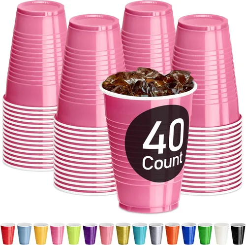Miniatura 36 de DecorRack - Vasos desechables y reutilizables de 12 onzas para fiestas de cumpleaños, despedidas de soltera, campamentos, eventos en interiores y al