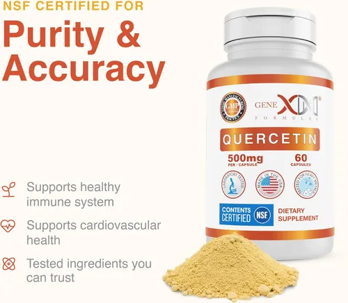 Miniatura 7 de Genex Formulas Quercetina 500mg (60 cápsulas) sin OMG, sin gluten (paquete de 3)