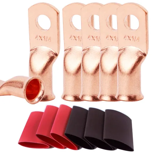 Miniatura 23 de TKDMR - Kit de 264 piezas de extremos de cable de batería, 132 piezas de terminales de anillo de lengüetas de cable de cobre resistentes AWG 8 6 4 2