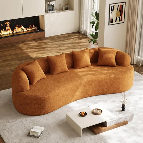 Miniatura 24 de Sofá modular de gran tamaño de 131 pulgadas para sala de estar, moderno sofá de lujo de felpilla de 4 plazas extra profundo y ancho, con 4 cojines
