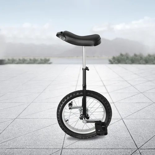 Miniatura 8 de Monociclo de rueda, bicicleta de una rueda con borde y pedales, monociclos de acero modernos para edades unisex de 10 a 60 años, entrenamiento