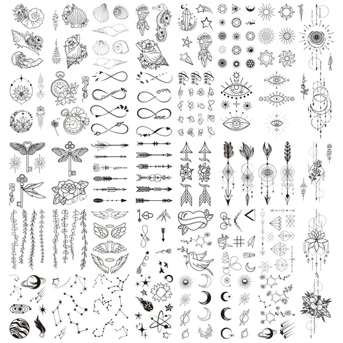 Miniatura 3 de Cerlaza 100 hojas de tatuajes temporales para mujeres adultas, 420 estilos mixtos, calcomanías de tatuaje falsas de ramas pequeñas que se ven reales