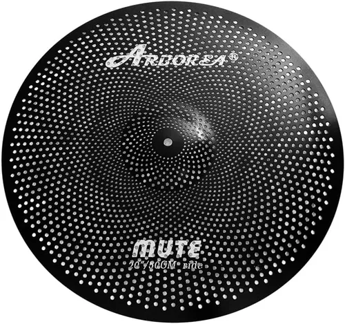 Miniatura 6 de Arborea Paquete de Platillos de Bajo Volumen 8 piezas Negros para Práctica Silenciosa para Set de Tambores 10"/12" Splash/14" HiHats/16" Crash/18