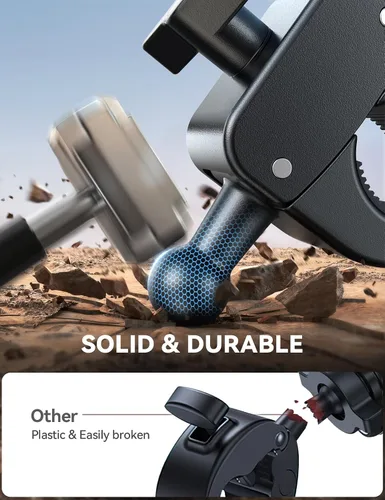 Miniatura 4 de JOYROOM Soporte de teléfono para motocicleta - [Amortiguador de vibración dual] Soporte de teléfono antigolpes de 150 mph para motocicleta