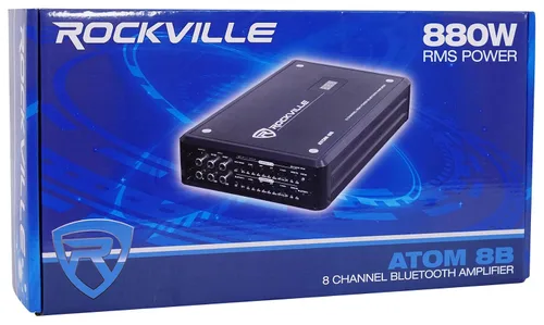 Miniatura 9 de Rockville Atom 8B 3500W Peak/880W RMS Amplificador marino de 8 canales, Bluetooth con emparejamiento automático, cruce ajustable, pantalla
