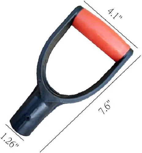Miniatura 4 de Mango de agarre de pala D, mango de 1.260 in de diámetro interior de PVC D, mango de repuesto para herramienta de rastrillo de excavación, 1 unidad