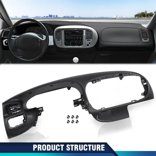 Miniatura 9 de PIT66 Bisel de Almohadilla de Tablero Negro Compatible con Ford F150 1997-2003/ Compatible con Ford Expedition 1997-2003