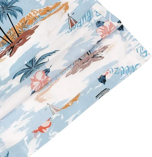 Miniatura 7 de Camisas hawaianas de algodón de ajuste regular de manga corta con botones para hombre