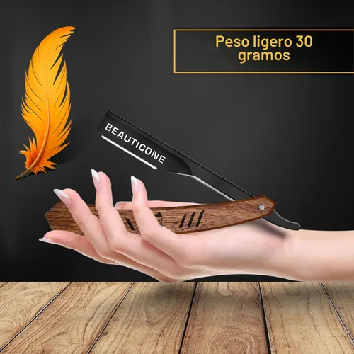 Miniatura 3 de Beauticone Navajas rectas para hombres, navaja de hoja recta con 100 cuchillas de un solo filo, acero inoxidable, navaja de barbero para el afeitado