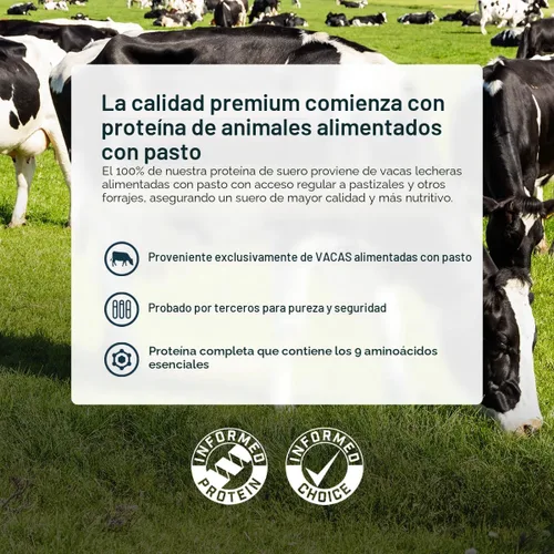 Miniatura 4 de Transparent Labs Aislado de proteína de suero de leche alimentado con pasto, sabor natural, sin gluten, proteína de suero en polvo con 0.99 oz