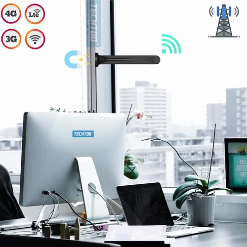 Miniatura 4 de TECHTOO Antena celular 5G 4G LTE 3G GPRS GSM Antena externa impermeable con base magnética compatible con enrutador inalámbrico LTE, módem hotspot