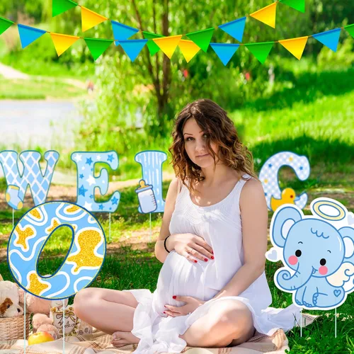 Miniatura 6 de Letrero de jardín con estacas para baby shower, de 12 pulgadas, con diseño de «It's A Boy» para jardín, revelación de género, decoración al aire