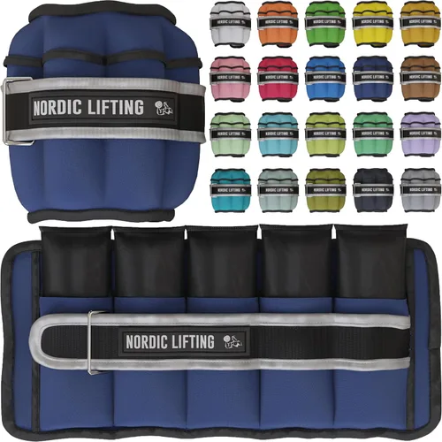 Miniatura 13 de Nordic Lifting - Pesas ajustables de tobillo para mujeres y hombres – 1 par (2–10 libras) Pesas de muñeca, brazo y pierna para gimnasio, yoga