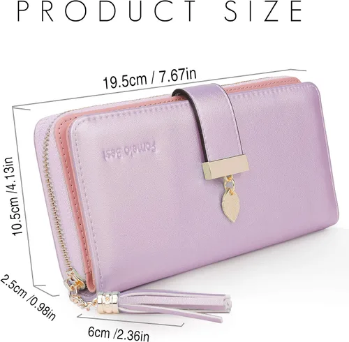 Miniatura 7 de Carteras RFID para mujer con múltiples ranuras para tarjetas y compartimento para teléfono celular