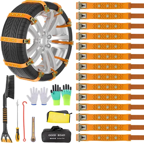 Cadenas de nieve, antideslizantes, no metálicas, cadenas de emergencia para neumáticos, adecuadas para automóviles, camiones, camionetas,