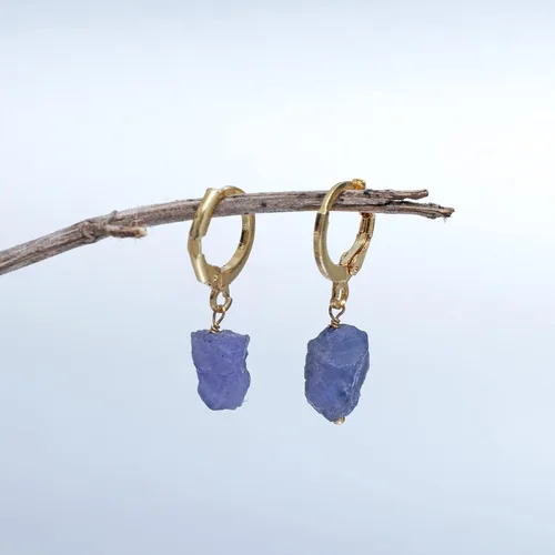 Miniatura 42 de Gempires Handmade Gemstone Hoop Earrings Raw Crystal Dangle Jewelry Hypoallergenic Gold Plated Lightweight Elegant Jewelry Gifts For Women