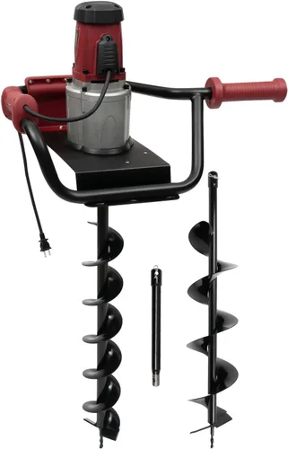 Miniatura 8 de Excavadora eléctrica de agujeros para postes de 1500 W con broca de taladro de 6 pulgadas, taladro de tierra de 1.6 HP para postes de valla