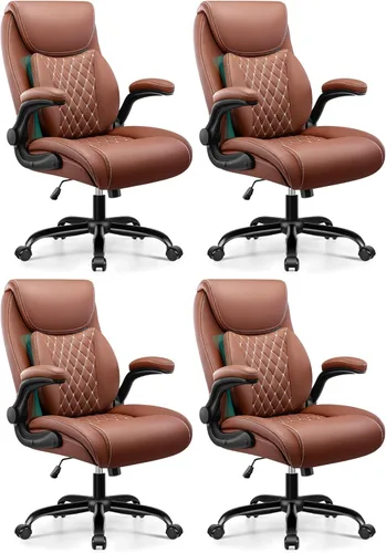 Miniatura 9 de BESTFAIR Silla de oficina, silla ejecutiva de escritorio para computadora con soporte lumbar para aliviar el dolor de espalda baja, silla ergonómica