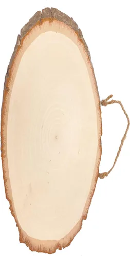 Miniatura 2 de Paquete de 6 letreros ovalados grandes de tilo de 16 pulgadas, rebanada de madera para manualidades de pintura