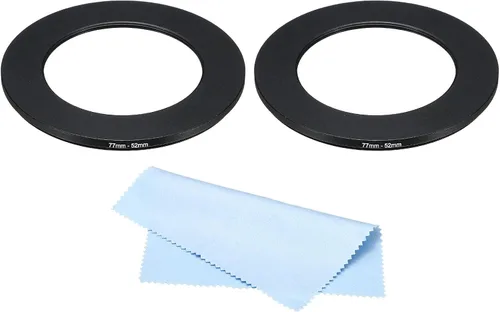 Miniatura 10 de PATIKIL Anillo de metal con paño de limpieza, paquete de 2 anillos adaptadores de filtro de lente de cámara, anillo adaptador de filtro de aluminio