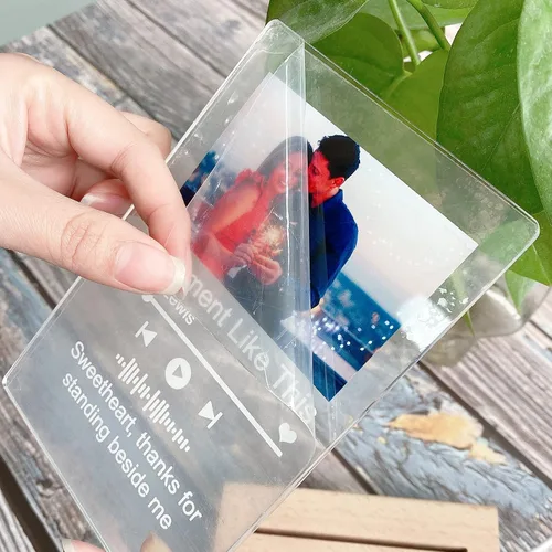 Miniatura 5 de Placa de arte musical personalizada con luz nocturna escaneable, cubierta de álbum de fotos, lámpara LED, regalo personalizado para el día