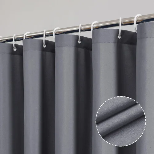 Miniatura 19 de OVZME Zora Cortina de Ducha de Tela para Cabina de 36 x 72 Pulgadas - Cortina de Ducha Pequeña Suave Negra para Baño para Tamaño de Cabina Estrecha