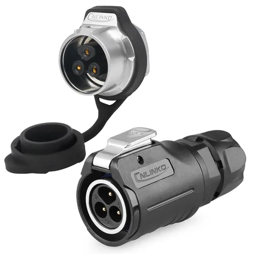 Miniatura 10 de CNLINKO Conector de cable eléctrico para exteriores M16 de 2 pines, resistente a la vibración IP67/IP65, para panel de enchufe industrial