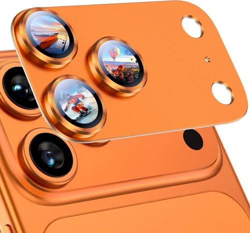 Miniatura 59 de Uyiton Compatible con iPhone 17 Pro Protector de Lente de Cámara - [No Fácil de Romper][Fuerte Adsorción][Compatible con Fundas] Cubierta de Titanio