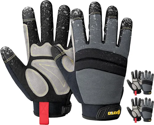 Miniatura 14 de KAYGO Guantes de trabajo para hombre, KG125M Guantes mecánicos de uso general para todo propósito, excelente agarre, resistentes, destreza mejorada