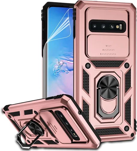 Miniatura 13 de Funda para Samsung Galaxy S10 con cubierta para lente de cámara, protector de pantalla HD, doble capa de grado militar, probada contra caídas
