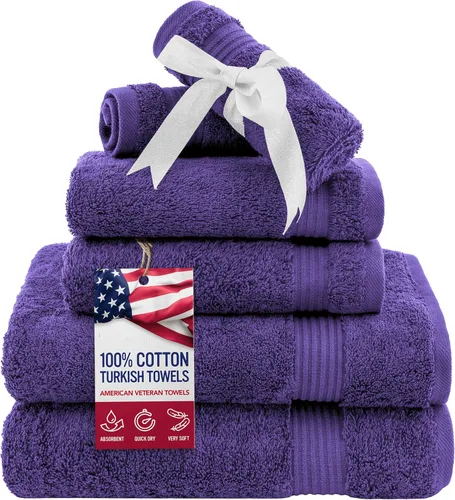 Miniatura 19 de Toalla American Veteran, Juego de Toallas de Mano para Baño de 4, 100% Conjunto de Toallas de Mano Turcas de Algodón, Toallas de Mano Suave