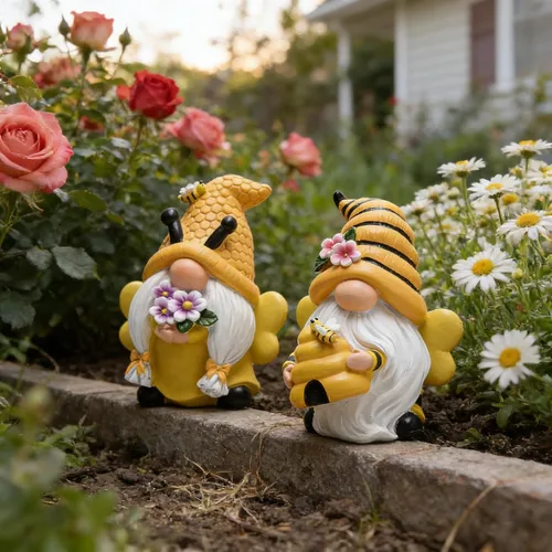 Miniatura 3 de Hodao Decoraciones de gnomos de jardín de primavera, gnomos de abeja de miel, decoración del Día Mundial de las Abejas, Regalos - Figura de enano