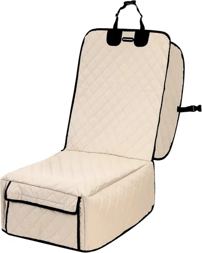 Fundas de asiento de automóvil para perros, 100% impermeables, protector de asiento de automóvil para mascotas, asiento delantero, a prueba de Crema