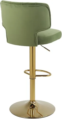 Miniatura 9 de 2 taburetes de bar modernos de altura de mostrador con parte trasera tapizada giratoria ajustable para cocina, isla restaurante, aguacate, verde