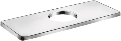 Miniatura 2 de hansgrohe Placa base para grifos modernos de un solo agujero, placa base moderna de 6 pulgadas para grifo de bañera en níquel cepillado, 04565820