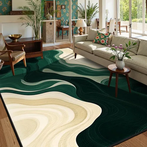 Miniatura 8 de Alfombra de entrada lavable verde de 2 x 3 pies, alfombra decorativa de mármol abstracto, alfombra pequeña antideslizante para puerta de entrada