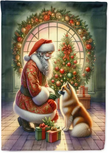 Miniatura 102 de Caroline's Treasures DAC4159CHF - Bandera de casa de Husky siberiano y Papá Noel para porche, grande, para colgar en la pared, poliéster