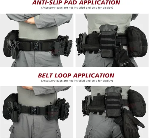 Miniatura 6 de YAKEDA Tactical Airsoft Battle Belt for Men, 1.75" & 1.5" Rigger Heavy Duty Belt 3pcs,ideal for hunting, hiking