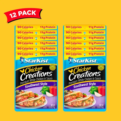 Miniatura 31 de StarKist Chicken Creations BOLD - Bolsa estilo búfalo (5 onzas, 12 unidades) Carne blanca totalmente cocida con alto contenido de proteínas, sin