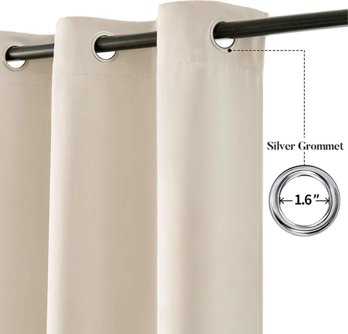 Miniatura 2 de WUBODTI - Cortinas opacas 100% crema para dormitorio o sala de estar de 84 pulgadas de largo, 2 paneles, cortinas modernas de aislamiento térmico