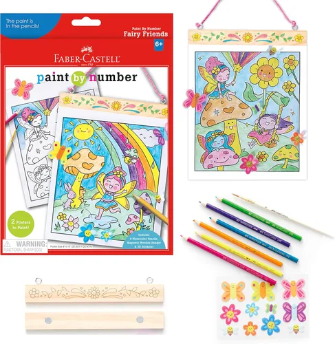 Faber-Castell Pintar por números Fairy Friends Pets - Juguetes de hadas de acuarela para niños (mayores de 6 años)