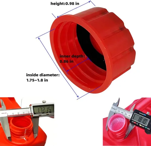 Miniatura 4 de Tapa de repuesto para latas de gasolina de 5 galones, para la mayoría de latas de gasolina de 1/2/3/5 galones, tapa de tanque de gas portátil
