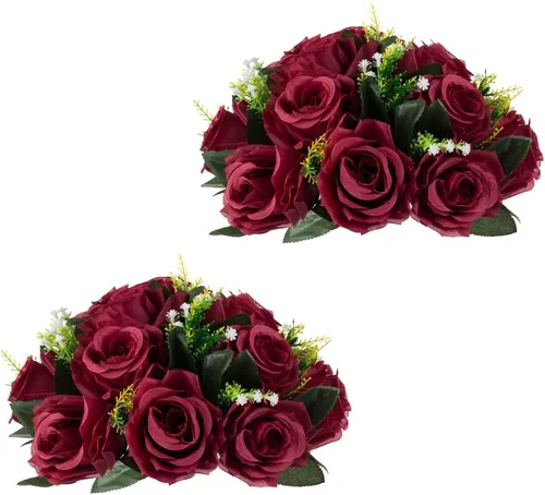 Miniatura 20 de Centros de mesa de flores para mesas de boda: decoraciones de mesa de Halloween, bolas de flores negras, centros de mesa para compromiso, ceremonia