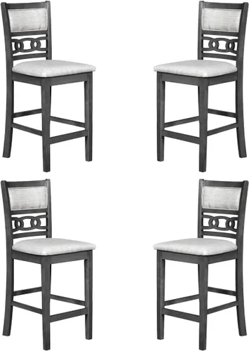 Miniatura 14 de New Classic Furniture Gia - Silla de comedor (juego de cuatro), asiento y respaldo tapizados en tela gris claro, color gris