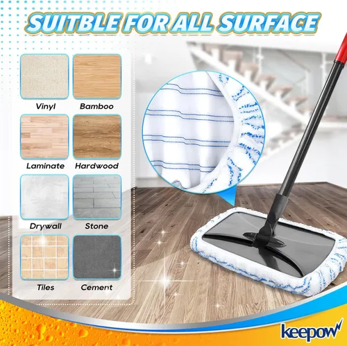 Miniatura 5 de KEEPOW Almohadillas reutilizables para trapeador compatibles con mopa de microfibra O Cedar Hardwood Floor'N More, cabezales de repuesto para uso