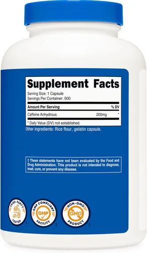 Miniatura 5 de Nutricost, Píldoras con cafeína, 4 lb por porción, 1