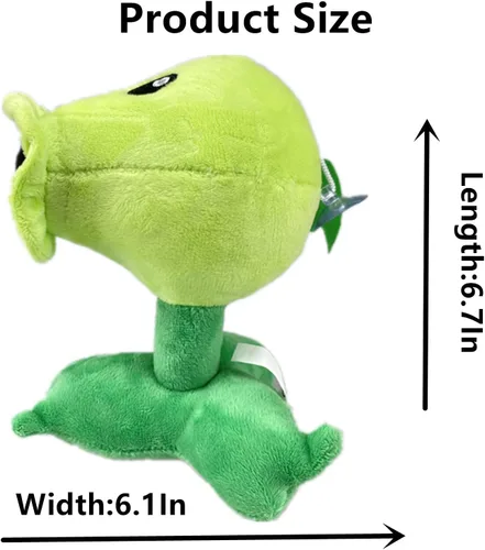 Miniatura 3 de JHESAO 7 "Plantas y Zombies PVZ Peluche Peashooter Juguetes PVZ 1 2 Peluche Suave Zombies Muñeca Green Pea Shooter Juguete de peluche Nuevo